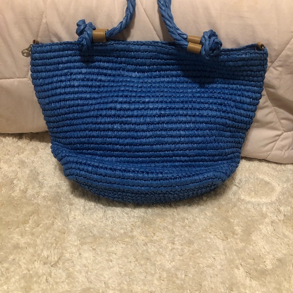 Royal Blue wicker Bag - Picture 4 of 4